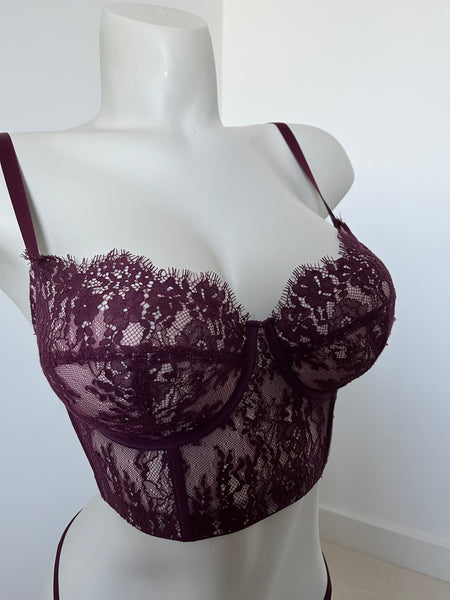 Panache Bustier Bra in Mulberry
