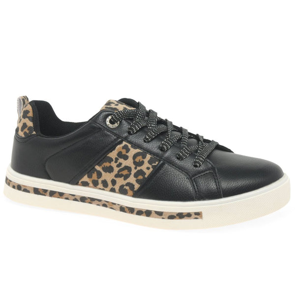 Lunar Black Leopard Print Trainers DLG035