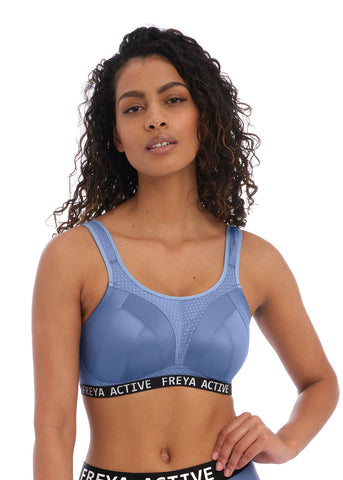 Freya Dynamic Soft Cup Crop Top Sports Bra in Blue