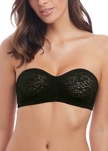 Halo Lace Black Strapless Bra
